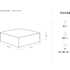 Pouf Vanda beige clair - 100x80x36 cm-Mazzini Sofas Outlet