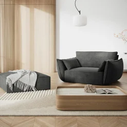 Pouf Vanda gris - 100x80x36 cm-Mazzini Sofas Online
