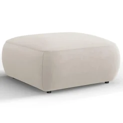 Pouf Velours Jasmin beige - 75x75x36 cm-Mazzini Sofas Online