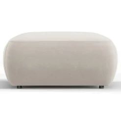 Pouf Velours Jasmin beige - 75x75x36 cm-Mazzini Sofas Online
