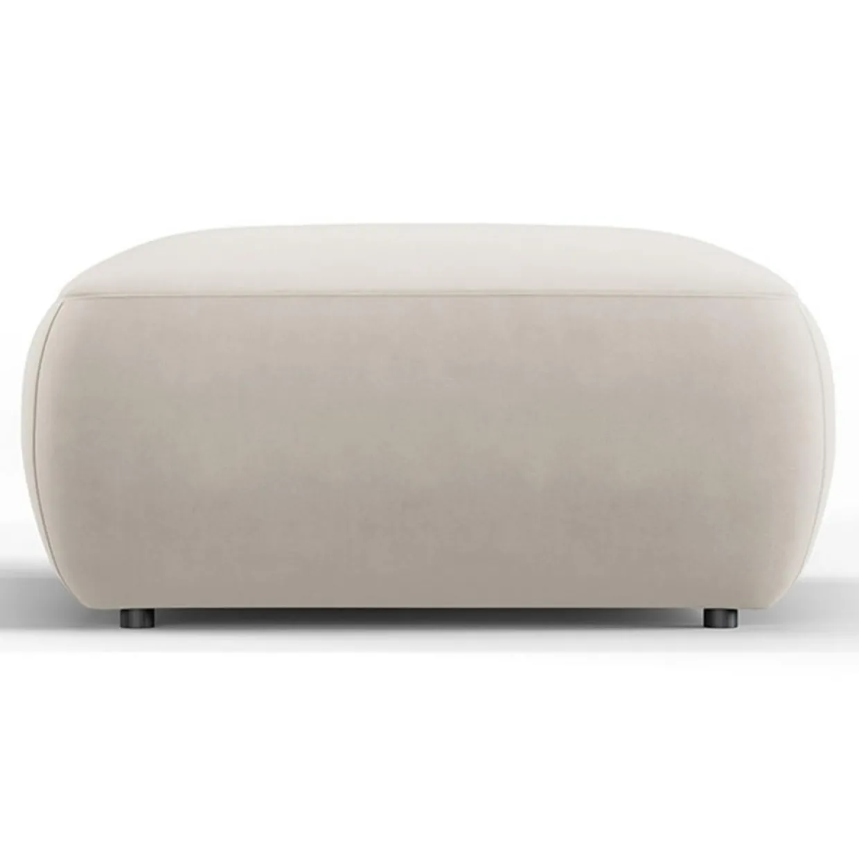 Pouf Velours Jasmin beige - 75x75x36 cm-Mazzini Sofas Online