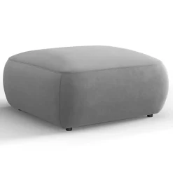 Mazzini Sofas Poufs^Pouf Velours Jasmin gris - 75x75x36 cm
