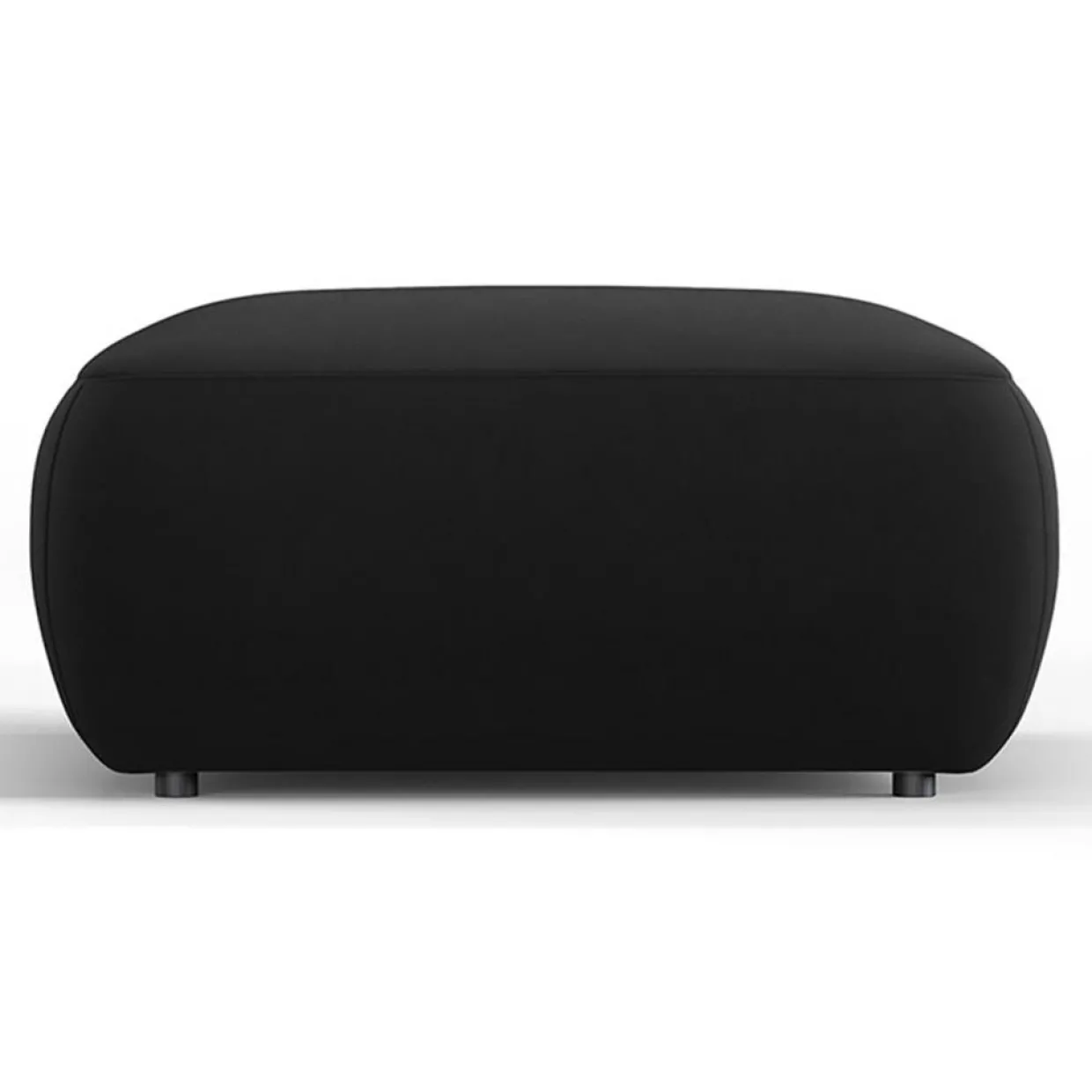 Pouf Velours Jasmin noir - 75x75x36 cm-Mazzini Sofas