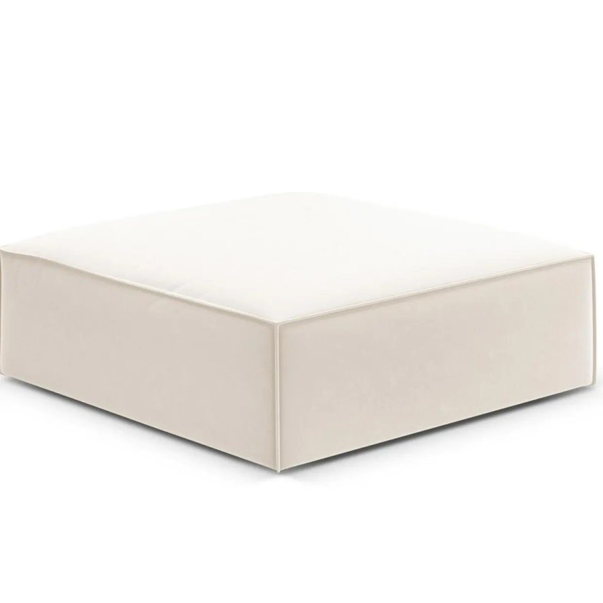 Pouf Velours Vanda beige clair - 100x80x36 cm-Mazzini Sofas Sale