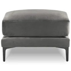 Pouf Velours Venus gris - 65x65x47 cm-Mazzini Sofas Online