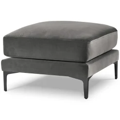 Pouf Velours Venus gris - 65x65x47 cm-Mazzini Sofas Online