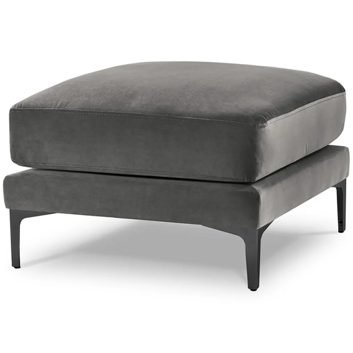Pouf Velours Venus gris - 65x65x47 cm-Mazzini Sofas Online