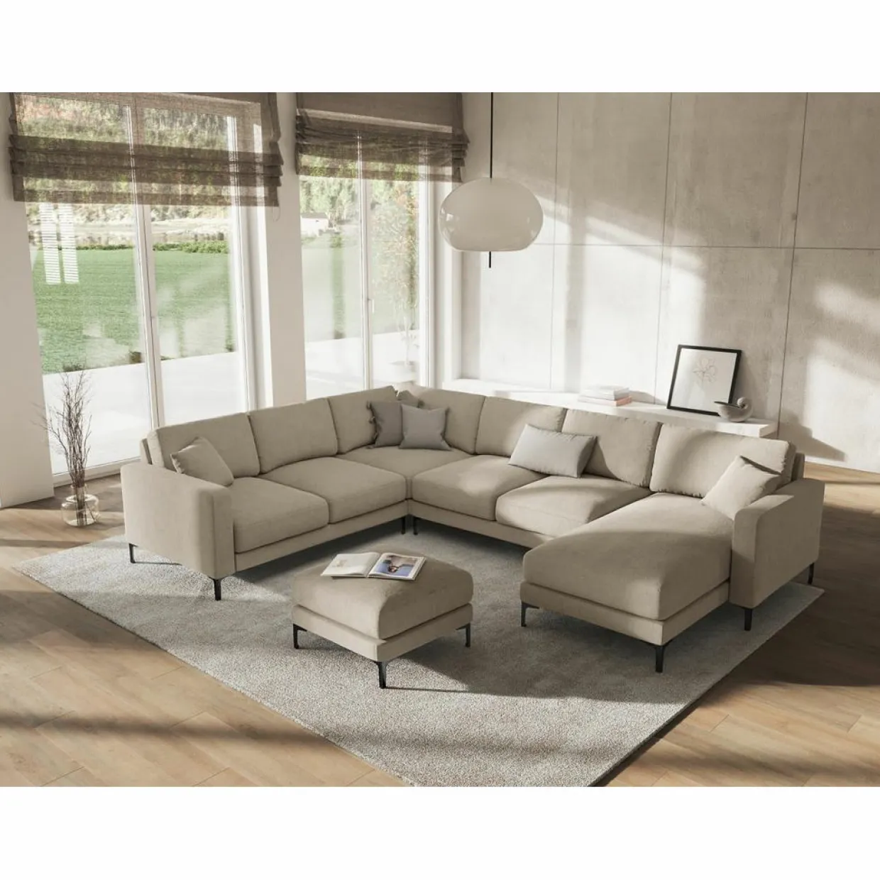 Pouf Venus beige - 65x65x47 cm-Mazzini Sofas Hot