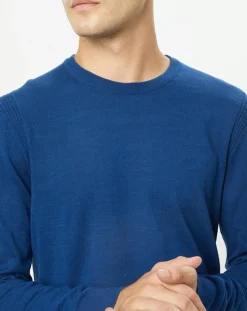 Homme Hackett London Pulls^Pull 100% Bambou ras du cou bleu