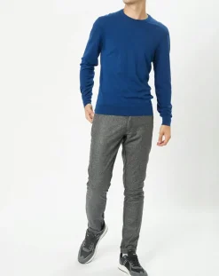Homme Hackett London Pulls^Pull 100% Bambou ras du cou bleu