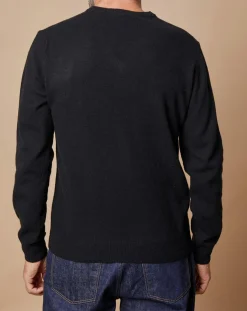 Homme Oscar et Louise Pulls^Pull 100% Cachemire 4 fils Antoine col V noir