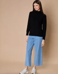 Pull 100% Cachemire 4 fils Audrey col roulé noir-Oscar et Louise Best