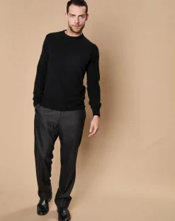 Pull 100% Cachemire 4 fils Harry col rond noir-Oscar et Louise