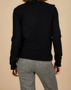 Pull 100% Cachemire Audrey col zippé noir-Cashmere Tribu Best