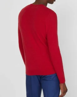Pull 100% Cachemire Bachron col rond rouge-Galeries Lafayette New