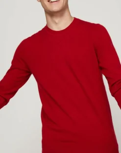 Homme Galeries Lafayette Pulls^Pull 100% Cachemire Bachsweat col rond rouge