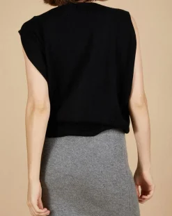 Femme Cashmere Tribu Pulls^Pull 100% Cachemire Bella épaulettes noir