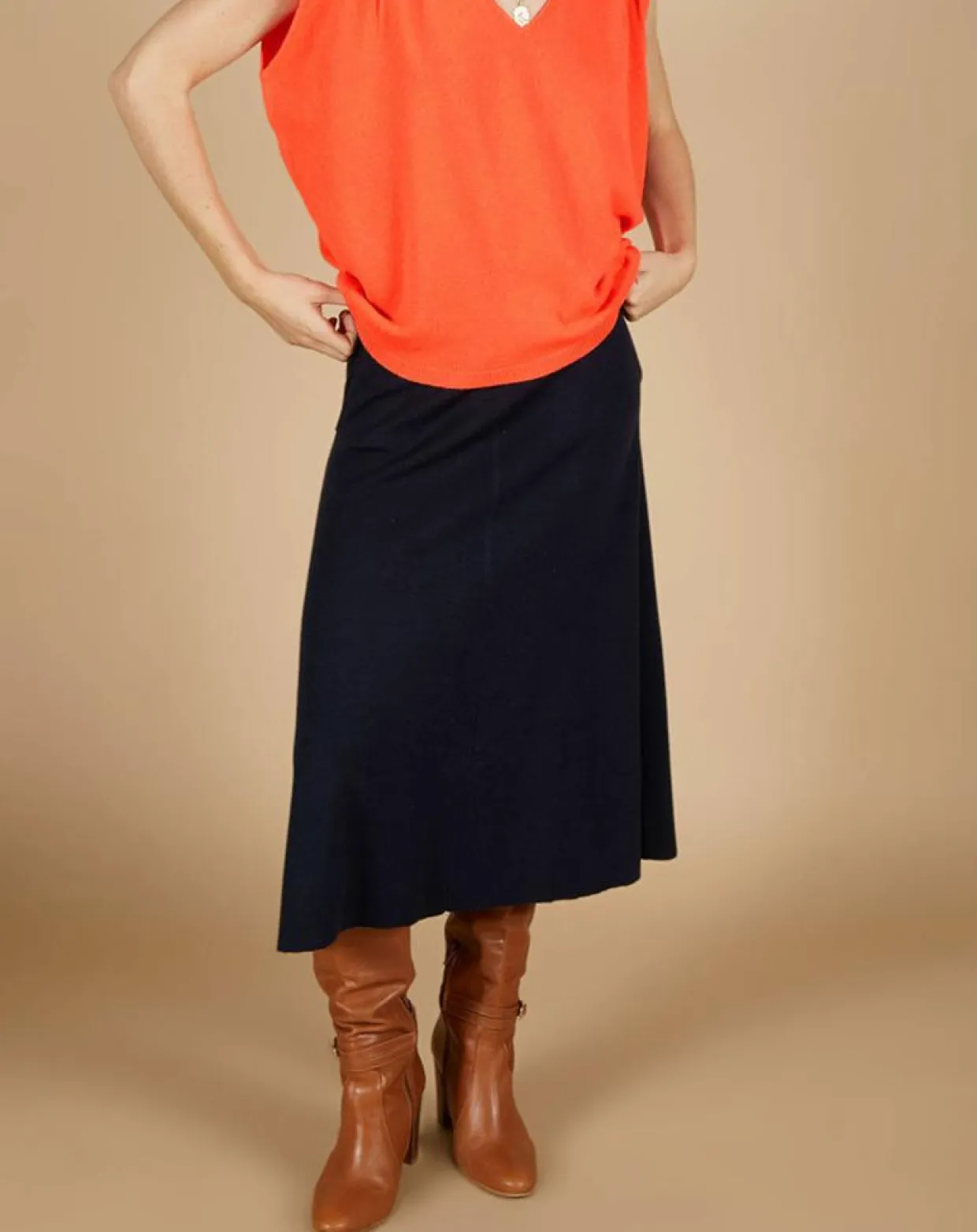 Femme Cashmere Tribu Pulls^Pull 100% Cachemire Bella épaulettes corail fluo