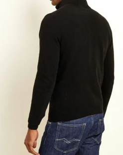 Homme Uverny Pulls^Pull 100% Cachemire col camionneur Bombay noir/gris