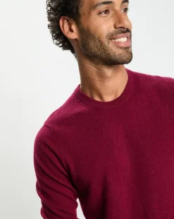Homme Galeries Lafayette Pulls^Pull 100% Cachemire col Rdc Uni Nachron rouge foncé