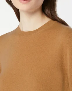 Pull 100% Cachemire col rond Zabri camel-Galeries Lafayette New