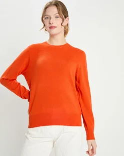 Femme Galeries Lafayette Pulls^Pull 100% Cachemire col rond Zabri orange