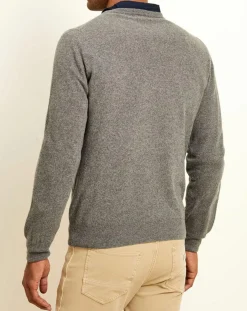 Pull 100% Cachemire col rond gris foncé-Uverny Online