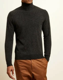 Homme Uverny Pulls^Pull 100% Cachemire col roulé Orlando anthracite