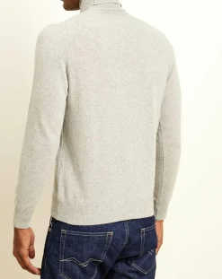 Homme Uverny Pulls^Pull 100% Cachemire col roulé Orlando gris clair