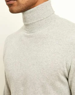 Homme Uverny Pulls^Pull 100% Cachemire col roulé Orlando gris clair