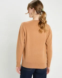 Pull 100% Cachemire Col V Zocon camel-Galeries Lafayette New