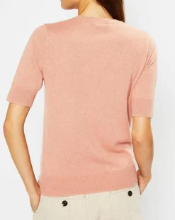Pull 100% Cachemire Difi col rond rose-Galeries Lafayette Sale
