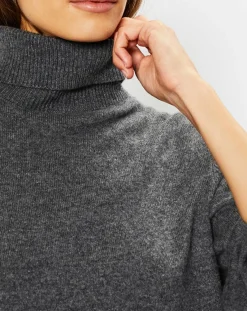 Femme Galeries Lafayette Pulls^Pull 100% Cachemire Fobra col roulé gris moyen