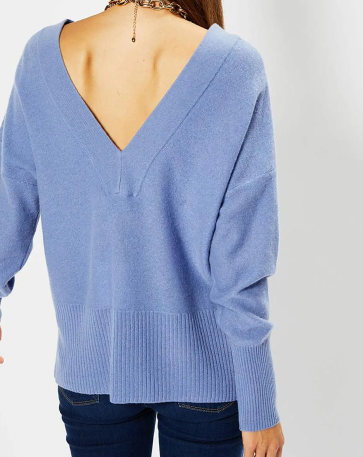 Femme Galeries Lafayette Pulls^Pull 100% Cachemire Frani col V bleu lavande
