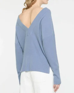 Femme Galeries Lafayette Pulls^Pull 100% Cachemire Frani col V bleu lavande