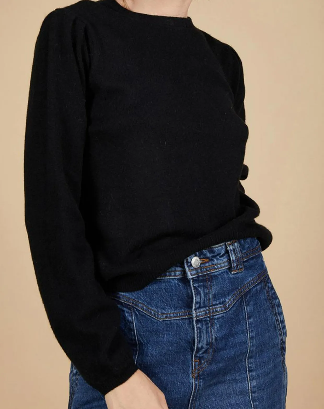 Femme Cashmere Tribu Pulls^Pull 100% Cachemire Ines col rond tressé noir