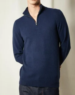 Pull 100% Cachemire Jules col camionneur bleu marine-Oscar et Louise
