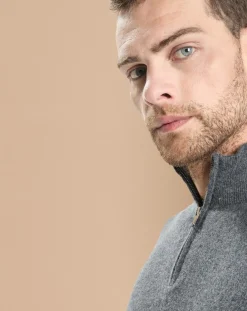 Pull 100% Cachemire Jules col camionneur gris foncé-Oscar et Louise Clearance