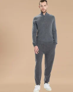 Pull 100% Cachemire Jules col camionneur gris foncé-Oscar et Louise Clearance
