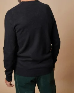 Pull 100% Cachemire Lucien col V noir-Oscar et Louise New