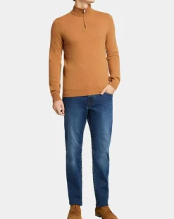 Homme Galeries Lafayette Pulls^Pull 100% Cachemire Machcam col zippé camel