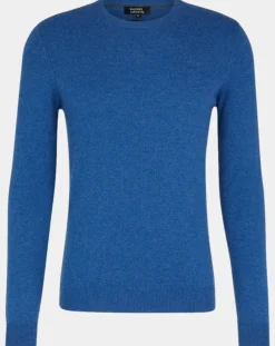 Homme Galeries Lafayette Pulls^Pull 100% Cachemire Machron col rond bleu