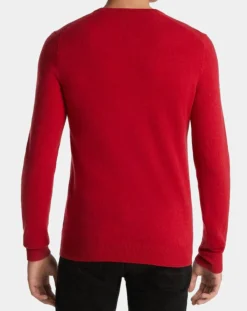 Pull 100% Cachemire Machron col rond rouge-Galeries Lafayette