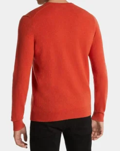 Pull 100% Cachemire Machron col rond orange-Galeries Lafayette Best