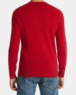 Homme Galeries Lafayette Pulls^Pull 100% Cachemire Machve col V rouge