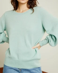 Femme Miss Cashmere Pulls^Pull 100% Cachemire Manches Ballon Angelina Col rond amande