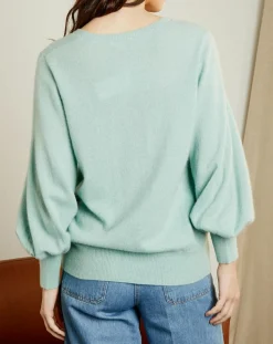 Femme Miss Cashmere Pulls^Pull 100% Cachemire Manches Ballon Angelina Col rond amande