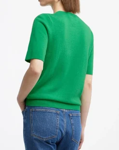 Femme Galeries Lafayette Pulls^Pull 100% Cachemire manches courtes Difi vert emeraude
