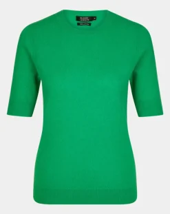 Femme Galeries Lafayette Pulls^Pull 100% Cachemire manches courtes Difi vert emeraude