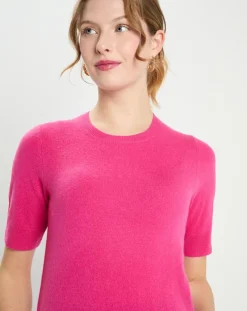 Femme Galeries Lafayette Pulls^Pull 100% Cachemire manches courtes Difi rose fushia